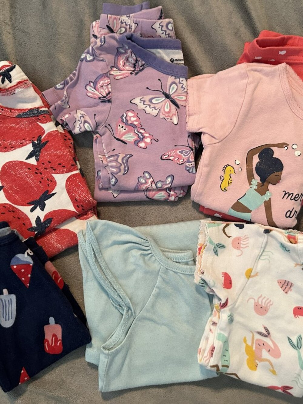 SIX PJ Sets - Toddler Girls Bedtime Bundle - Short Sleeve, Pants, Shorts